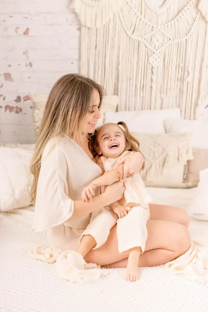 Tender moment between parent and child