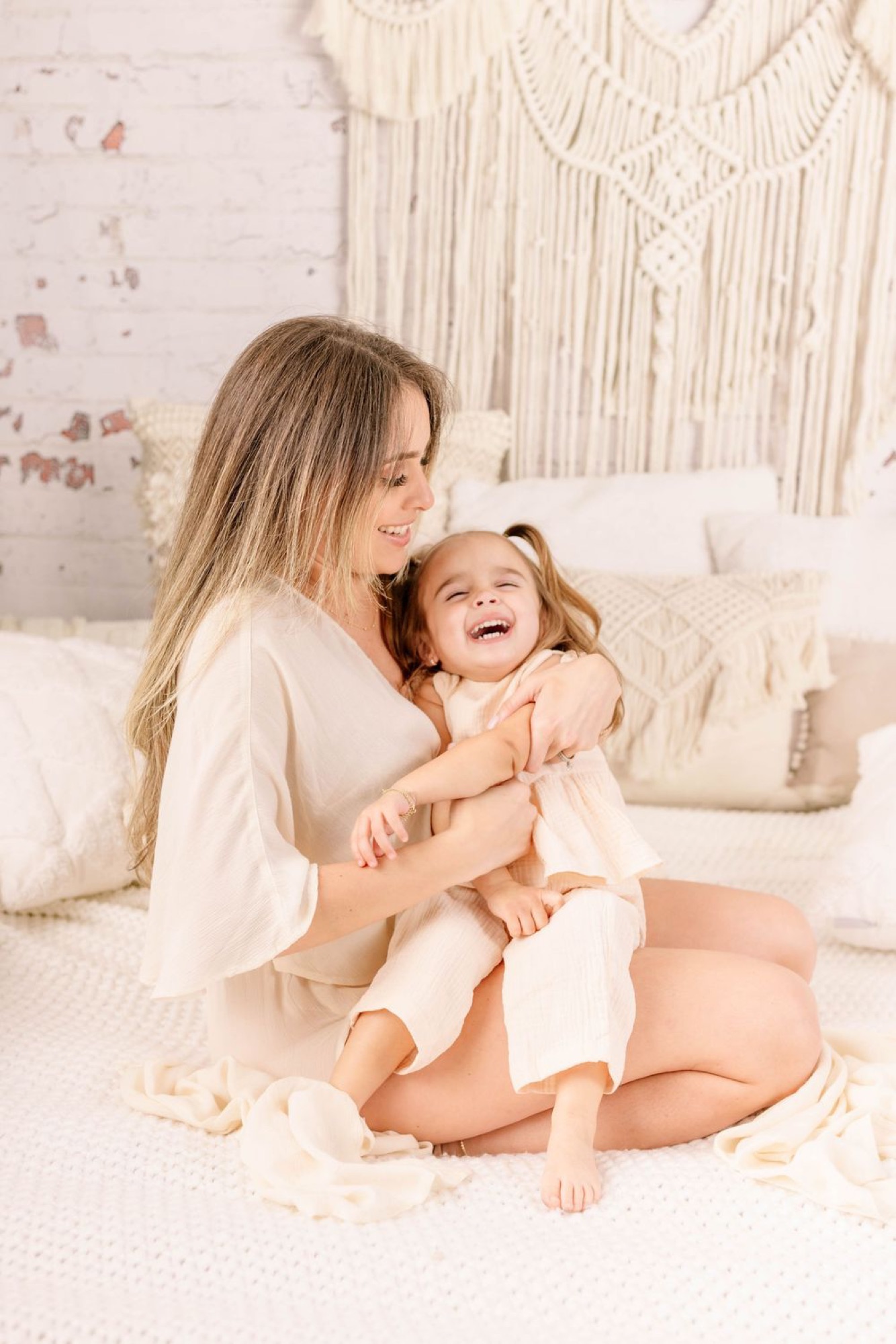 Tender moment between parent and child