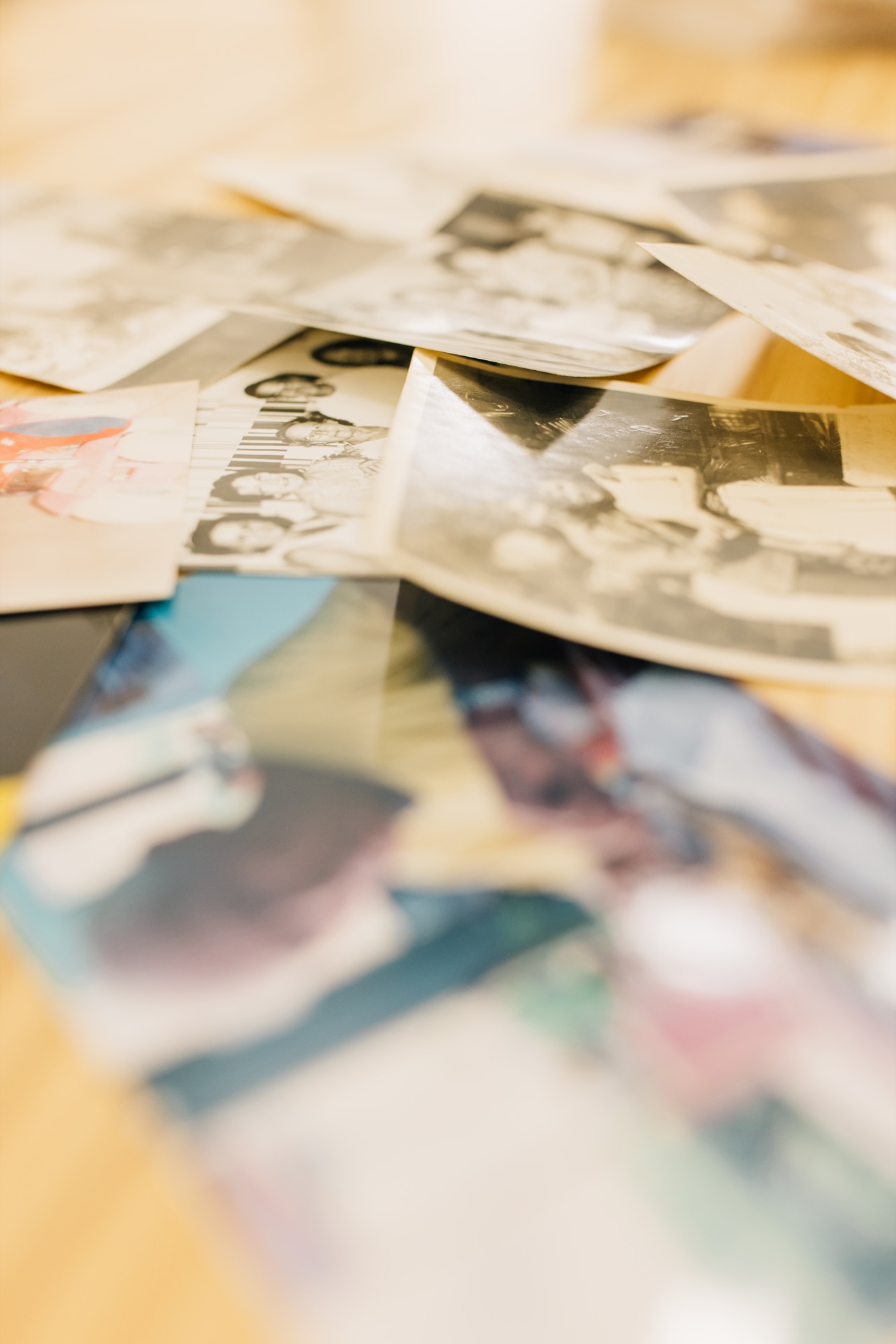 Vintage family photographs and albums ready to be digitized